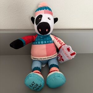 Chick-fil-A Holiday 2023 10” Plush Peppermint Milkshake Cow Toy Limited Edition